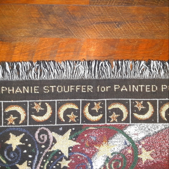 Celestial Santa,Throw blanket, vintage, made by Rug barn - Picture 3 of 6